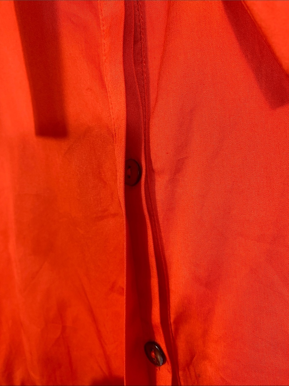 Harshman Tie-Neck Tiered Mini Dress in Vibrant Orange Size S 100% Cotton - Picture 6 of 16